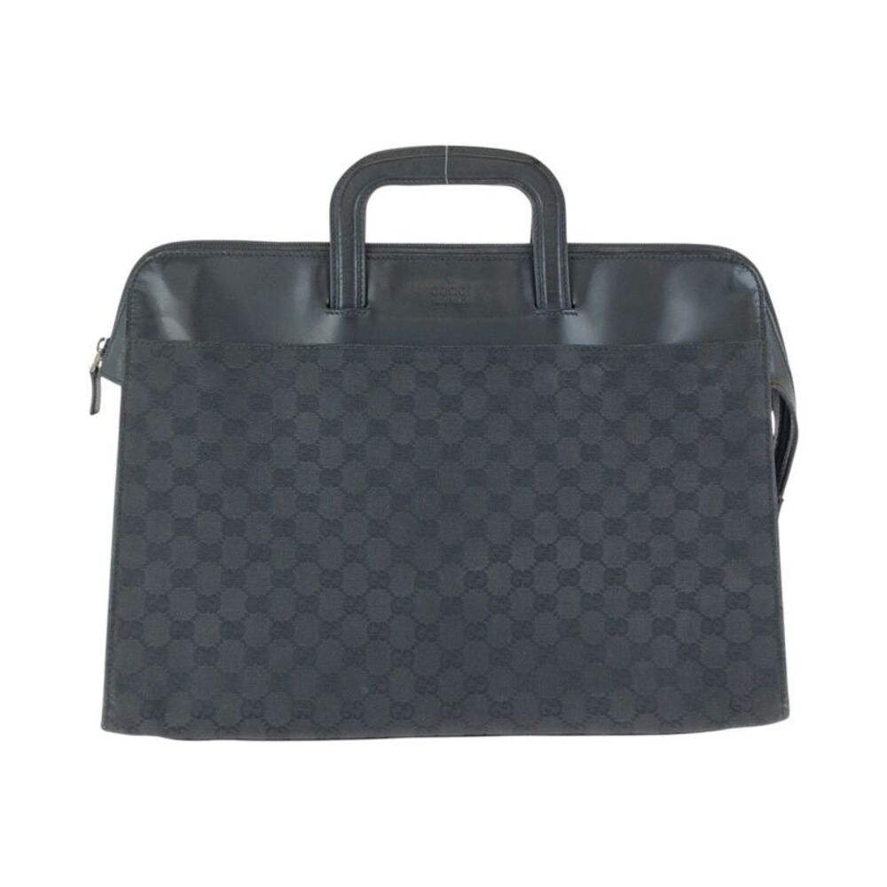 Gucci GG Canvas Leather Briefcase Black